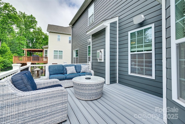 645 Brookhaven Dr, Fort Mill, SC 29708 - wooden deck featuring an outdoor hangout area
