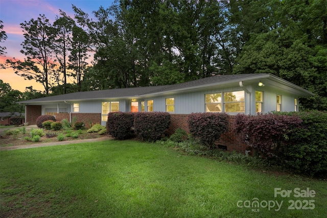2666 Providence Dr, Gastonia, NC 28052 - ranch-style house with brick siding and a lawn