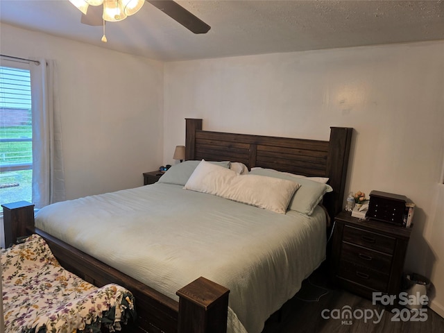 23 Pearl St, Granite Falls, NC 28630 - bedroom with wood finished floors and a ceiling fan