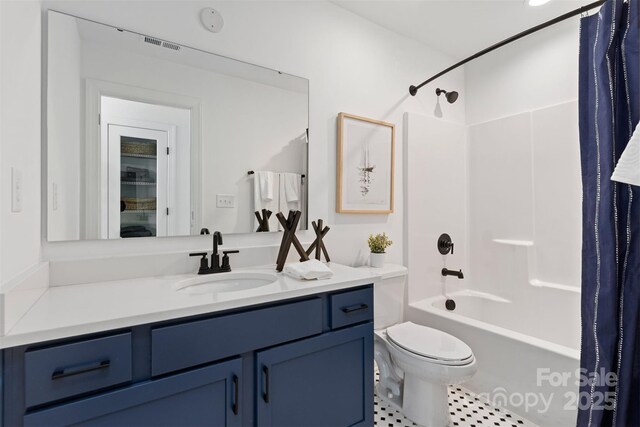 102 Cartington Way Unit Haf0042, Mooresville, NC 28115 - full bath featuring vanity, shower / bath combo with shower curtain, and tile patterned floors