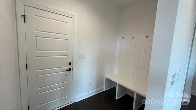 102 Cartington Way Unit Haf0042, Mooresville, NC 28115 - mudroom with baseboards and dark wood-style flooring
