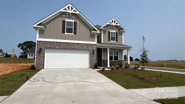 102 Cartington Way Unit Haf0042, Mooresville, NC 28115 - craftsman house with board and batten siding, driveway, a front yard, and a garage