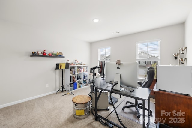 5204 Belstone Ln, Charlotte, NC 28215 - office space with baseboards, carpet flooring, and recessed lighting