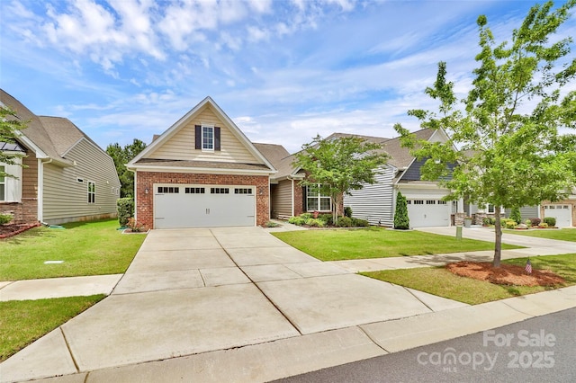 12014 Belmont Mansion Dr, Charlotte, NC 28273 - view of front of house featuring brick siding, concrete driveway, and a front lawn
