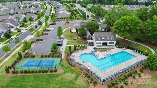12014 Belmont Mansion Dr, Charlotte, NC 28273 - aerial view of residential area featuring a pool area