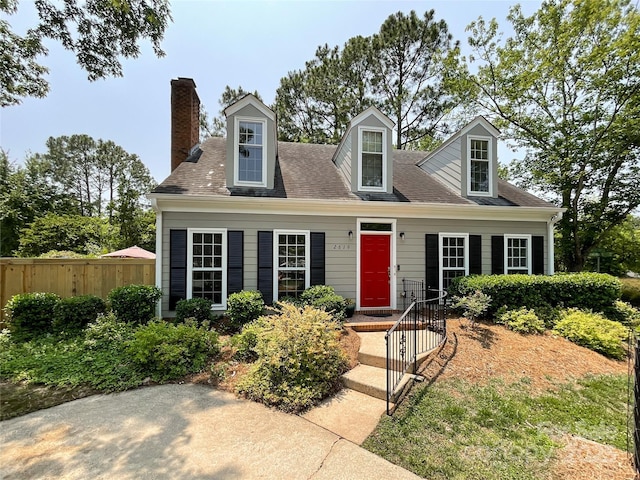 2619 Quailrush Rd, Charlotte, NC 28226 - cape cod house featuring a chimney