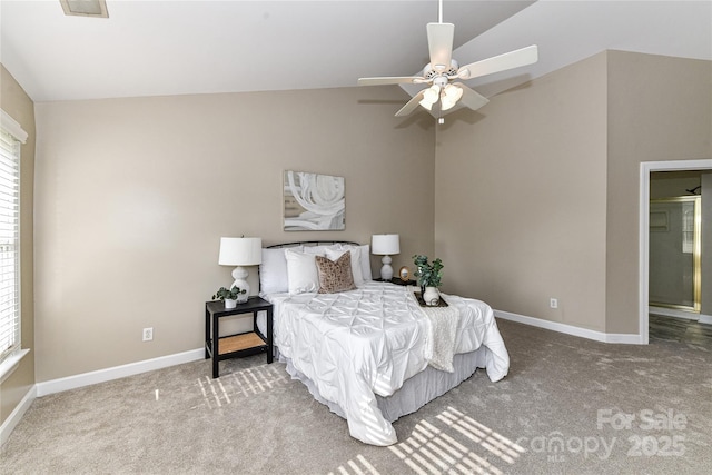 4637 Shannamara Dr, Matthews, NC 28104 - bedroom with lofted ceiling, carpet floors, and baseboards
