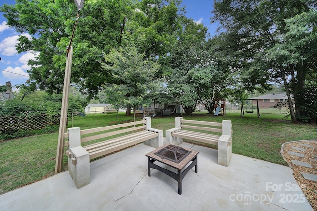 842 Cherry Rd S, Rock Hill, SC 29732 - view of patio / terrace with an outdoor fire pit