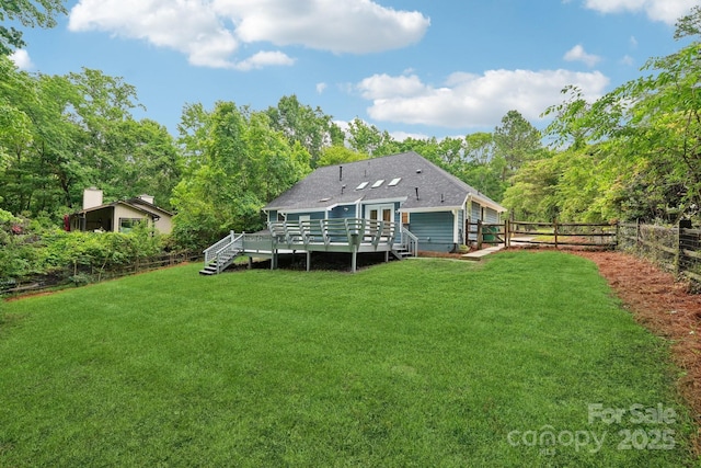 8338 Rittenhouse Cir, Charlotte, NC 28270 - rear view of property featuring a deck and stairway