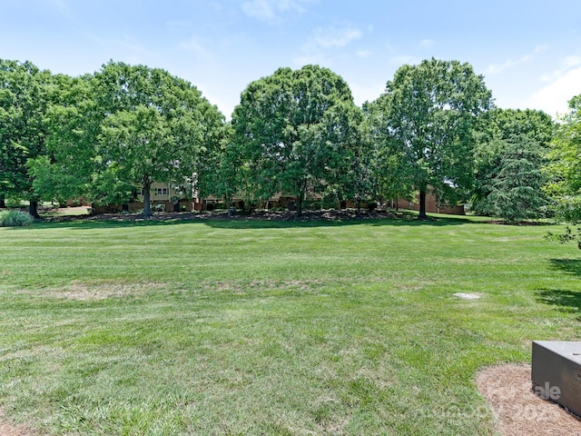 6817 Dumbarton Dr, Charlotte, NC 28210 - view of green lawn with view of wooded area