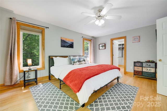 21 Kylie Grace Ln, Candler, NC 28715 - bedroom featuring light wood-style flooring, baseboards, and a spacious closet