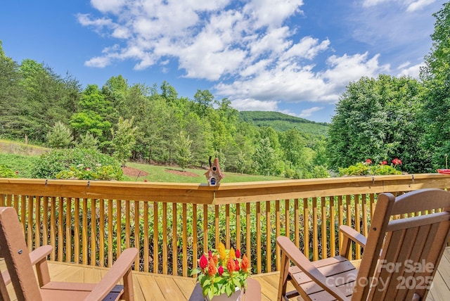 21 Kylie Grace Ln, Candler, NC 28715 - wooden terrace with a wooded view