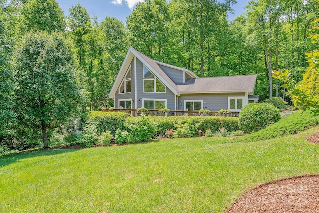 21 Kylie Grace Ln, Candler, NC 28715 - view of front of house featuring a front lawn and a deck