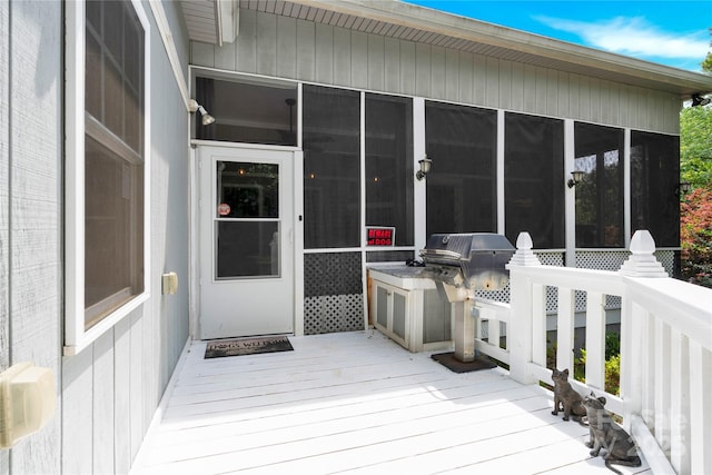 267 Ikerd Dr SE, Concord, NC 28025 - wooden terrace featuring a sunroom and area for grilling