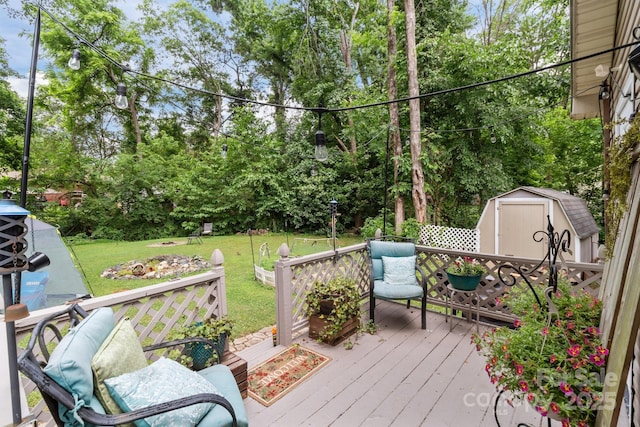 716 Mooresville Rd, Salisbury, NC 28144 - wooden terrace with a lawn and view of wooded area
