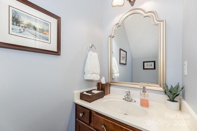 411 Summergate Dr Unit 78, Winston Salem, NC 27103 - bathroom with vanity and lofted ceiling