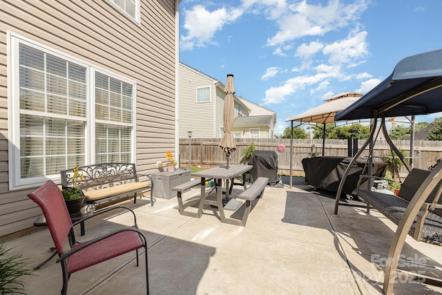 411 Summergate Dr Unit 78, Winston Salem, NC 27103 - fenced backyard featuring a gazebo, a patio, an outdoor living space, outdoor dining space, and a grill