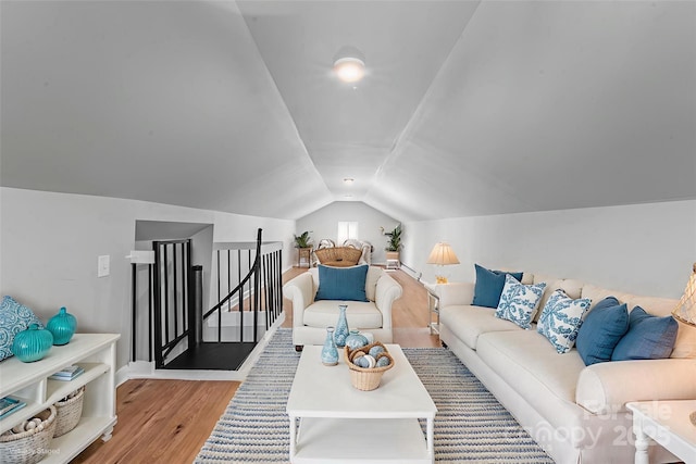 146 Georgia St SW, Concord, NC 28025 - living room with vaulted ceiling and wood finished floors