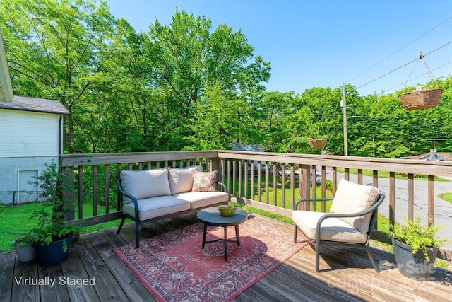 146 Georgia St SW, Concord, NC 28025 - wooden terrace with outdoor lounge area
