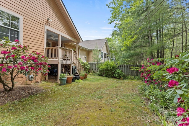 40 Avonlea Ln, Flat Rock, NC 28731 - view of yard featuring stairway and ceiling fan