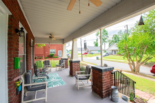 224 E Steele St, Salisbury, NC 28144 - porch with ceiling fan and a residential view