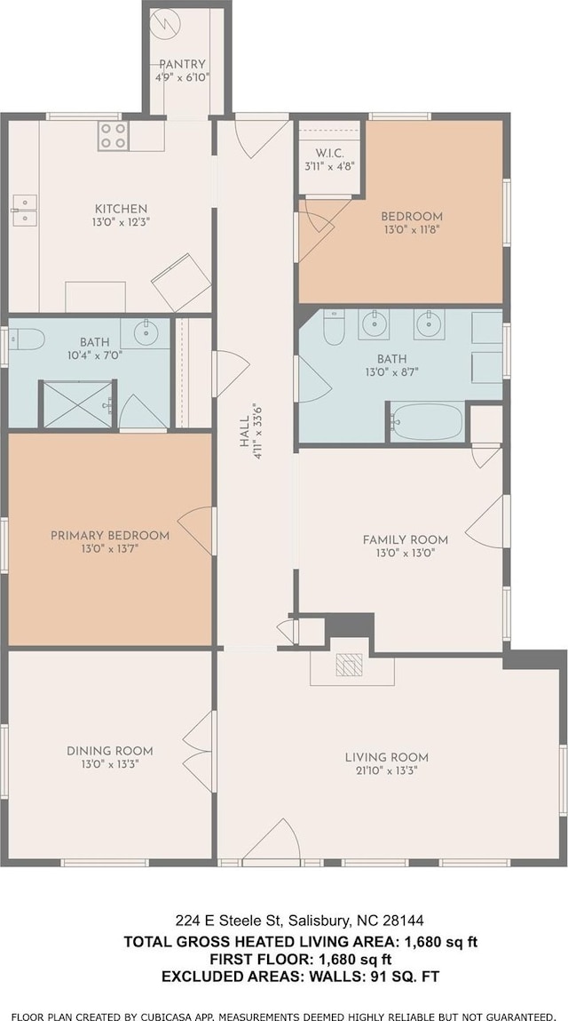224 E Steele St, Salisbury, NC 28144 - home floor plan