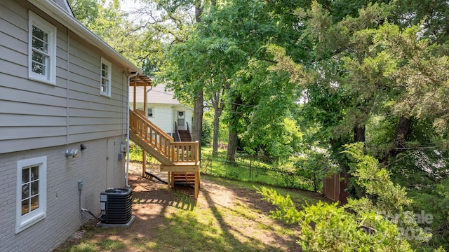 73 20th Ave SW, Hickory, NC 28602 - view of yard featuring central AC unit and stairs
