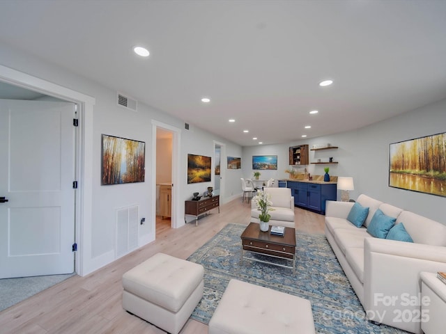 2143 Manawa Ln, Tega Cay, SC 29708 - living area with light wood-type flooring, recessed lighting, and baseboards
