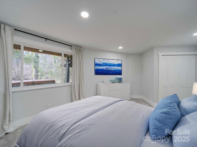 2143 Manawa Ln, Tega Cay, SC 29708 - bedroom with baseboards, recessed lighting, and a closet