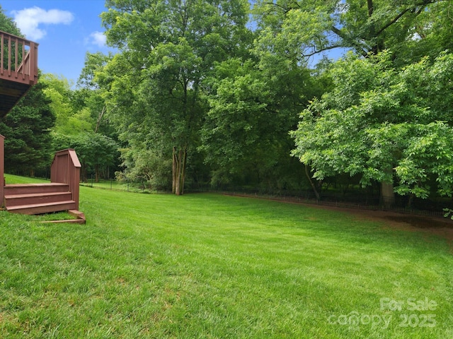 2821 Providence Spring Ln, Charlotte, NC 28270 - view of yard featuring a wooden deck