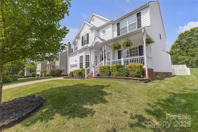 12303 Shadow Ridge Ln, Charlotte, NC 28273 - traditional-style house with a porch and a front lawn