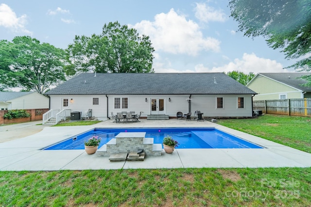 1121 S Wendover Rd, Charlotte, NC 28211 - rear view of property featuring french doors, a patio area, central AC, and entry steps