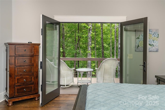1003 Glory Dr Unit 60, Morganton, NC 28655 - bedroom with dark wood-type flooring and french doors