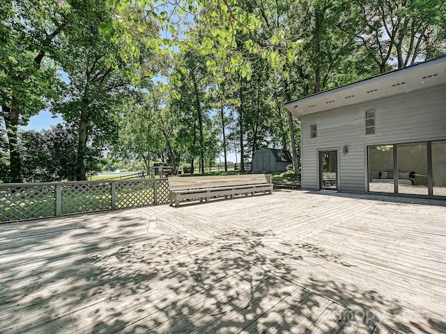 3531 Bon Rea Dr, Charlotte, NC 28226 - wooden terrace featuring view of wooded area