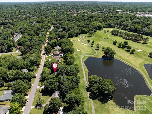 3531 Bon Rea Dr, Charlotte, NC 28226 - aerial view of property and surrounding area featuring a large body of water, a local golf course, and a forest
