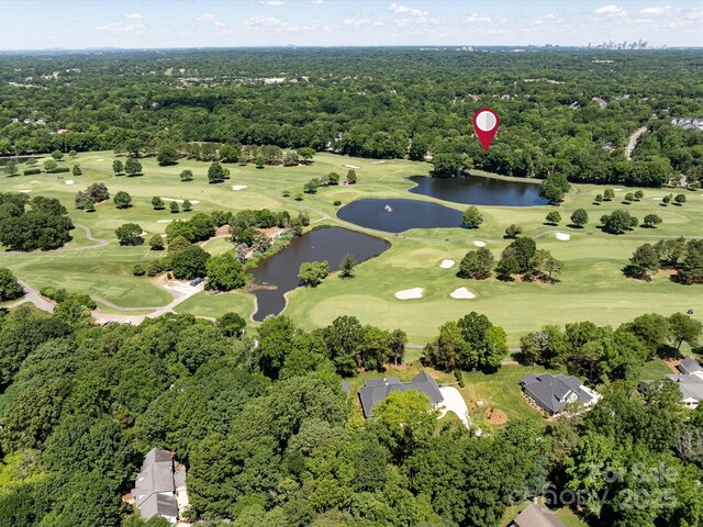 3531 Bon Rea Dr, Charlotte, NC 28226 - aerial overview of property's location with a nearby body of water and a golf course