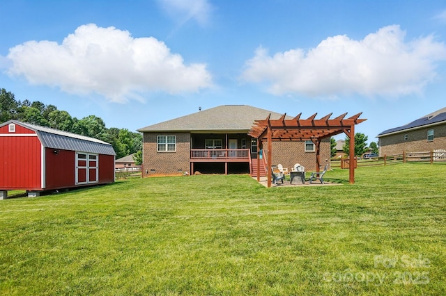 141 Tall Fern Loop, Mooresville, NC 28117 - back of property with a pergola, stairway, and a deck