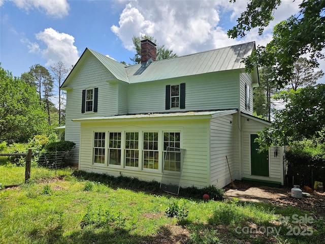 368 Settlemyre Rd, Morganton, NC 28655 - back of property featuring a chimney and metal roof