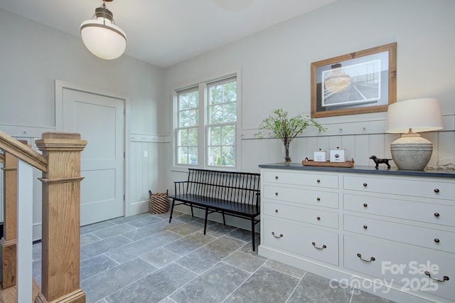 2270 New Gray Rock Rd, Fort Mill, SC 29708 - living area with a wainscoted wall and stone finish flooring