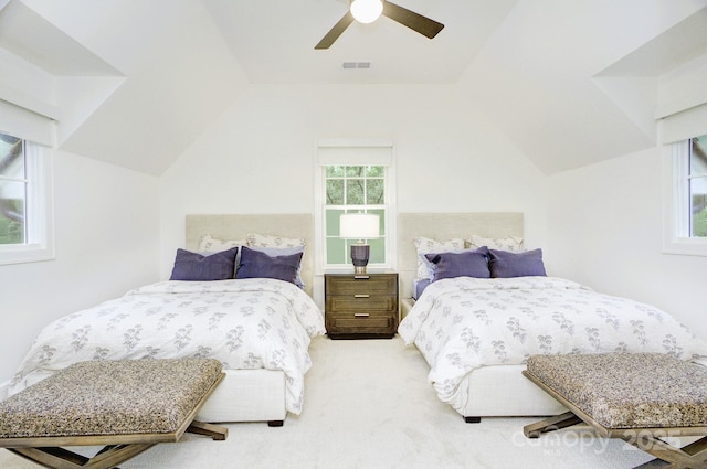 2270 New Gray Rock Rd, Fort Mill, SC 29708 - carpeted bedroom with lofted ceiling and ceiling fan
