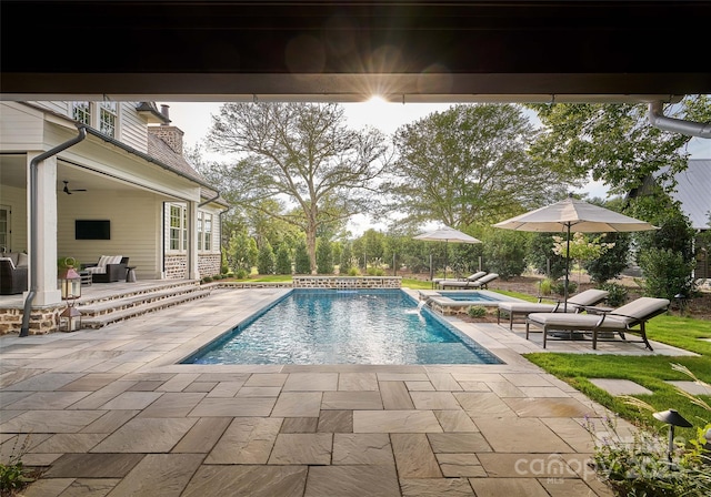 2270 New Gray Rock Rd, Fort Mill, SC 29708 - view of swimming pool featuring a patio area and a pool with connected hot tub