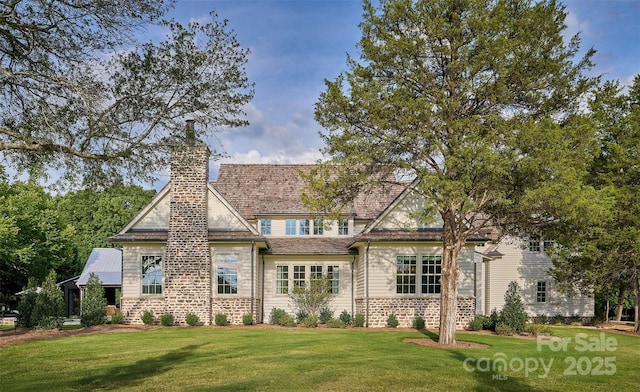 2270 New Gray Rock Rd, Fort Mill, SC 29708 - view of front facade with a front yard, a chimney, and brick siding