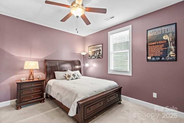 1155 Rudder Cir, Salisbury, NC 28146 - bedroom featuring light colored carpet, baseboards, and ceiling fan