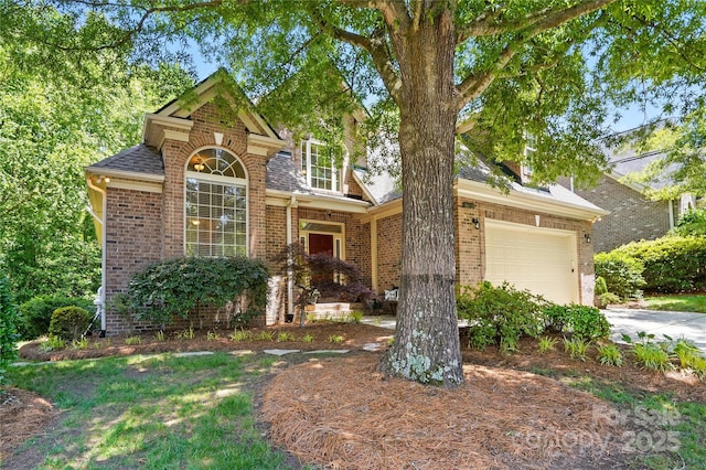 10607 Newberry Park Ln, Charlotte, NC 28277 - traditional home featuring brick siding, concrete driveway, an attached garage, and a shingled roof