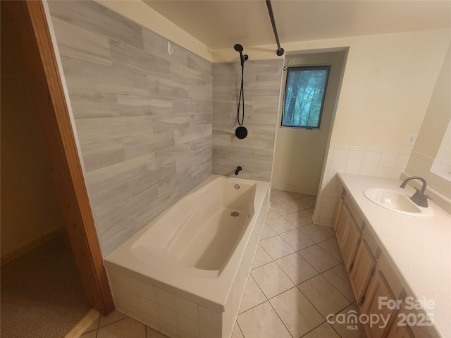 429 Biodome Dr, Waynesville, NC 28785 - bathroom with tile patterned flooring, vanity, and shower / bathtub combination