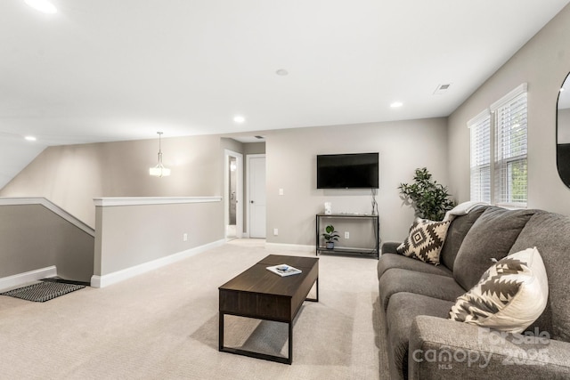 4189 Island Fox Ln, Denver, NC 28037 - living room featuring carpet flooring, baseboards, and recessed lighting