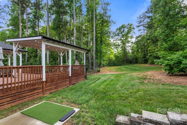 4189 Island Fox Ln, Denver, NC 28037 - view of grassy yard featuring a gazebo and a deck