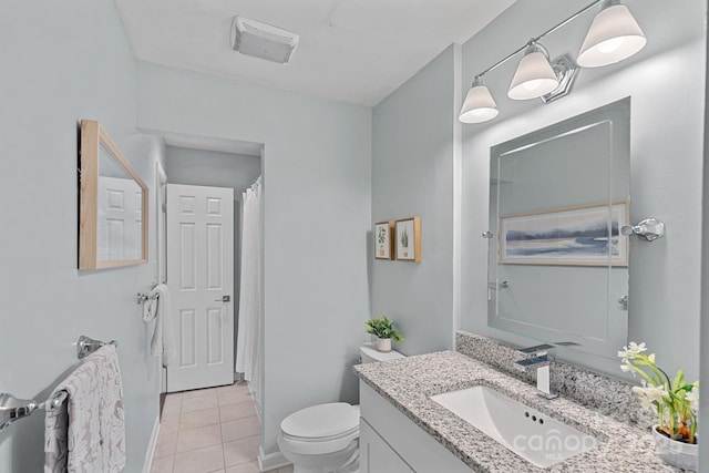 3308 Selwyn Farms Ln Unit 5, Charlotte, NC 28209 - bathroom featuring vanity, tile patterned floors, and a shower with curtain