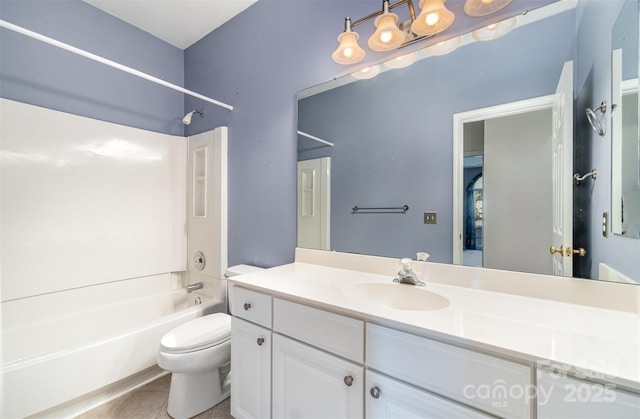 9419 Olivia Ln, Charlotte, NC 28277 - bathroom featuring shower / bath combination, vanity, and tile patterned floors