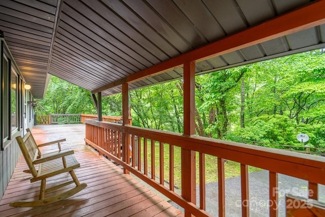 302 Mitchell Rd, Sylva, NC 28779 - wooden deck with a forest view
